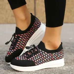 Jojofab Women Fashion Fly Knit Breathable Fashion Sneakers