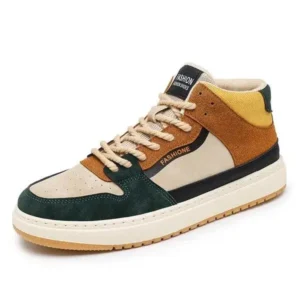 Jojofab Men'S Fashion Breathable Color Block Pu Sneakers