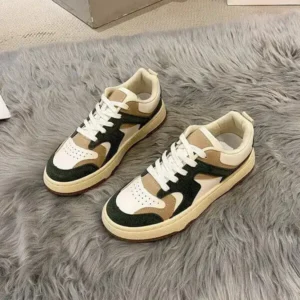 Jojofab Women Fashion Lace Up Design Color Blocking Sneakers