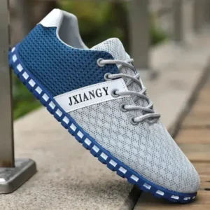 Jojofab Men Casual Color Matching Breathable Mesh Flat Shoes