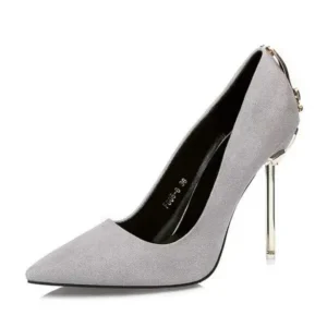 Jojofab Women Sexy Metal Heel Pointed-Toe High Heels Shoes