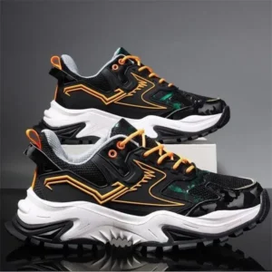 Jojofab Men Spring Autumn Fashion Casual Colorblock Mesh Cloth Breathable Rubber Platform Shoes Sneakers