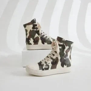 Jojofab Women Fashion Casual Plus Size Camouflage Thick-Soled High Top Shoes