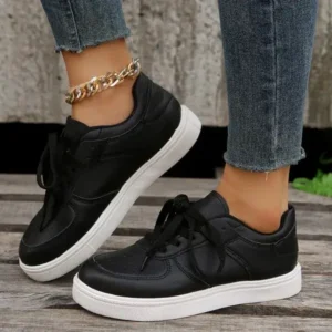 Jojofab Women Fashion Casual PU Lace-Up Sneakers