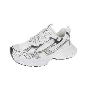 Jojofab Women Fashion Distinctive Color Changing Lace-Up Comfortable Breathable Thick-Soled Sneakers