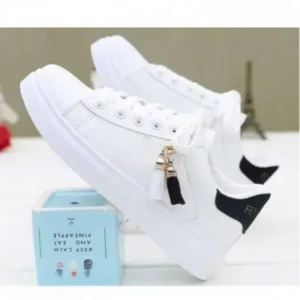 Jojofab Women Fashion Flat Solid Color Lace-Up Sneakers