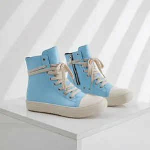 Jojofab Women Fashion Blue Faux Leather High Top Shoes