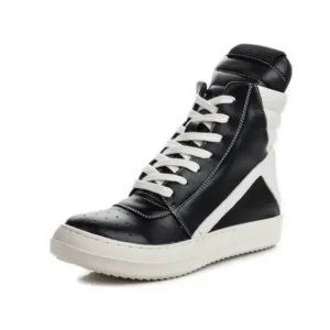 Jojofab Women Fashion Casual Black White Inverted Triangle High Top Shoes