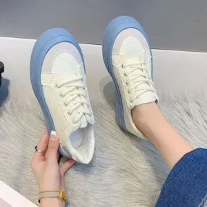 Jojofab Women Fashion Round Toe Lace-Up Sneakers