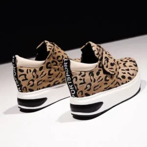 Jojofab Women Fashion Wedge Leopard Leopard Sneakers