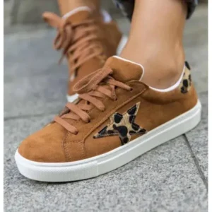 Jojofab Women Fashion Round Toe Lace-Up Canvas Sneakers